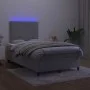 Box spring bed with mattress and LED light gray velvet 120x200 cm by vidaXL, Beds and slatted bases - Ref: Foro24-3136113, Pr...