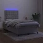 Box spring bed with mattress and LED light gray velvet 120x200 cm by vidaXL, Beds and slatted bases - Ref: Foro24-3136353, Pr...