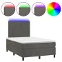 Boxspringbett mit Matratze und dunkelgrauem LED-Samt 120x200 cm von vidaXL, Betten und Lattenroste - Ref: Foro24-3135994, Pre...