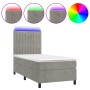 Boxspringbett mit Matratze und hellgrauem LED-Samt 100x200 cm von vidaXL, Betten und Lattenroste - Ref: Foro24-3136227, Preis...