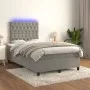 Cama box spring colchón y LED terciopelo gris claro 120x200 cm de vidaXL, Camas y somieres - Ref: Foro24-3136293, Precio: 433...