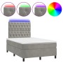 Boxspringbett mit Matratze und hellgrauem LED-Samt 120x200 cm von vidaXL, Betten und Lattenroste - Ref: Foro24-3136293, Preis...