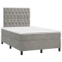 Boxspringbett mit Matratze und hellgrauem LED-Samt 120x200 cm von vidaXL, Betten und Lattenroste - Ref: Foro24-3136293, Preis...