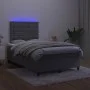 Box spring bed with mattress and LED dark gray velvet 120x200 cm by vidaXL, Beds and slatted bases - Ref: Foro24-3136354, Pri...