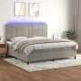 Cama box spring colchón y LED terciopelo gris claro 200x200 cm de vidaXL, Camas y somieres - Ref: Foro24-3136143, Precio: 601...