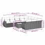 Set de sofás de jardín 11 pzas y cojines ratán sintético gris
