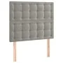 Box spring bed with mattress and LED light gray velvet 100x200 cm by vidaXL, Beds and slatted bases - Ref: Foro24-3136347, Pr...