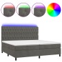 Boxspringbett mit Matratze und dunkelgrauem LED-Samt 200x200 cm von vidaXL, Betten und Lattenroste - Ref: Foro24-3136324, Pre...