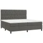 Cama box spring colchón y LED terciopelo gris oscuro 200x200 cm de vidaXL, Camas y somieres - Ref: Foro24-3136324, Precio: 63...