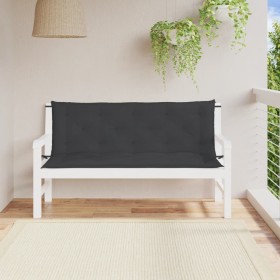 Cojines de banco de jardín 2 uds tela Oxford negro 150x50x7 cm