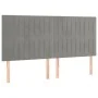 Box spring bed with mattress and LED light gray velvet 200x200 cm by vidaXL, Beds and slatted bases - Ref: Foro24-3136263, Pr...