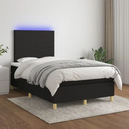 Box spring bed with LED mattress black fabric 120x200 cm by vidaXL, Beds and slatted bases - Ref: Foro24-3135263, Price: 406,...
