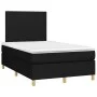 Box spring bed with LED mattress black fabric 120x200 cm by vidaXL, Beds and slatted bases - Ref: Foro24-3135263, Price: 406,...