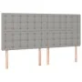 Box spring bed mattress and LED lights light gray fabric 180x200 cm by vidaXL, Beds and slatted bases - Ref: Foro24-3135773, ...