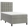 Box spring bed with mattress and LED light gray velvet 80x200 cm by vidaXL, Beds and slatted bases - Ref: Foro24-3136329, Pri...
