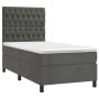 Boxspringbett mit Matratze und dunkelgrauem LED-Samt 100x200 cm von vidaXL, Betten und Lattenroste - Ref: Foro24-3136288, Pre...