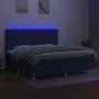Cama box spring colchón y luces LED tela azul 200x200 cm de vidaXL, Camas y somieres - Ref: Foro24-3135467, Precio: 636,96 €,...