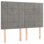 Box spring bed with mattress and LED light gray velvet 140x200 cm by vidaXL, Beds and slatted bases - Ref: Foro24-3136125, Pr...