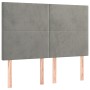 Box spring bed with mattress and LED light gray velvet 140x200 cm by vidaXL, Beds and slatted bases - Ref: Foro24-3136005, Pr...