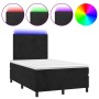 Box spring bed with mattress and LED black velvet 120x200 cm by vidaXL, Beds and slatted bases - Ref: Foro24-3135995, Price: ...