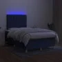 Box spring bed with mattress and LED blue fabric 120x200 cm by vidaXL, Beds and slatted bases - Ref: Foro24-3135667, Price: 4...
