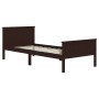 Estructura cama sin colchón madera pino marrón oscuro 90x200 cm