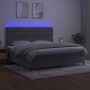 Cama box spring colchón y LED terciopelo gris claro 200x200 cm de vidaXL, Camas y somieres - Ref: Foro24-3136323, Precio: 655...