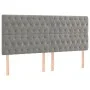 Box spring bed with mattress and LED light gray velvet 200x200 cm by vidaXL, Beds and slatted bases - Ref: Foro24-3136323, Pr...