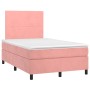 Cama box spring colchón y LED terciopelo rosa 120x200 cm de vidaXL, Camas y somieres - Ref: Foro24-3135998, Precio: 419,24 €,...