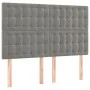 Box spring bed with mattress and LED light gray velvet 140x200 cm by vidaXL, Beds and slatted bases - Ref: Foro24-3136365, Pr...