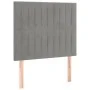 Box spring bed with mattress and LED light gray velvet 90x190 cm by vidaXL, Beds and slatted bases - Ref: Foro24-3136215, Pri...