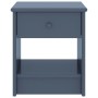 Mesita de noche madera maciza de mango gris claro 35x30x40 cm