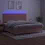 Boxspringbett mit Matratze und LED-Rosa-Samt 200x200 cm von vidaXL, Betten und Lattenroste - Ref: Foro24-3136148, Preis: 610,...
