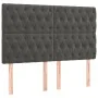 Box spring bed with mattress and LED dark gray velvet 180x200 cm by vidaXL, Beds and slatted bases - Ref: Foro24-3136318, Pri...