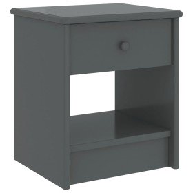 Mesita de noche madera maciza de pino gris oscuro 35x30x40cm Mesita de noche madera maciza de pino gris oscuro 35x30x40cm