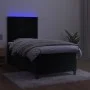 Box spring bed with mattress and LED black velvet 90x190 cm by vidaXL, Beds and slatted bases - Ref: Foro24-3136217, Price: 3...