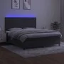 Box spring bed with mattress and LED dark gray velvet 180x200 cm by vidaXL, Beds and slatted bases - Ref: Foro24-3136018, Pri...