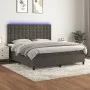 Cama box spring colchón y LED terciopelo gris oscuro 180x200 cm de vidaXL, Camas y somieres - Ref: Foro24-3136378, Precio: 56...