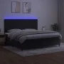 Box spring bed with mattress and LED black velvet 200x200 cm by vidaXL, Beds and slatted bases - Ref: Foro24-3136025, Price: ...