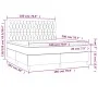 Box spring bed with mattress and LED light gray velvet 180x200 cm by vidaXL, Beds and slatted bases - Ref: Foro24-3136317, Pr...