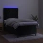 Box spring bed with mattress and LED black velvet 100x200 cm by vidaXL, Beds and slatted bases - Ref: Foro24-3136289, Price: ...