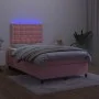 Boxspringbett mit Matratze und LED-Rosa-Samt 120x200 cm von vidaXL, Betten und Lattenroste - Ref: Foro24-3136358, Preis: 410,...