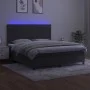 Box spring bed with mattress and LED dark gray velvet 180x200 cm by vidaXL, Beds and slatted bases - Ref: Foro24-3136258, Pri...