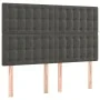 Box spring bed with mattress and LED dark gray velvet 140x200 cm by vidaXL, Beds and slatted bases - Ref: Foro24-3136366, Pri...