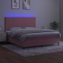 Boxspringbett mit Matratze und LED-Rosa-Samt 160x200 cm von vidaXL, Betten und Lattenroste - Ref: Foro24-3136016, Preis: 550,...