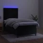 Box spring bed with mattress and LED black velvet 90x190 cm by vidaXL, Beds and slatted bases - Ref: Foro24-3135977, Price: 3...