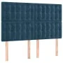 Box spring bed with mattress and LED dark blue velvet 140x200 cm by vidaXL, Beds and slatted bases - Ref: Foro24-3136369, Pri...