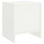 Mesita de noche madera maciza de mango blanco 35x30x40 cm