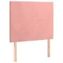 Box spring bed with mattress and LED pink velvet 90x200 cm by vidaXL, Beds and slatted bases - Ref: Foro24-3135986, Price: 32...