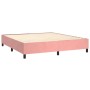 Cama box spring colchón y LED terciopelo rosa 180x200 cm de vidaXL, Camas y somieres - Ref: Foro24-3136022, Precio: 562,37 €,...